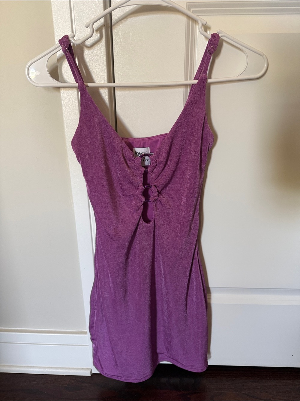 Princess Polly Magenta Ring-Front Slip Dress
